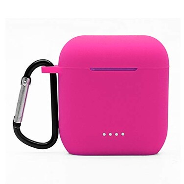 USSJ Protective Silicone Case Compatible with Tozo t6 Front LED Visible Premium Accessory Shockproof tozo t6 Case Cover with Keychain Rose Red