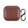 YQG 2021 Leather Case Compatible with AirPods 3rd Generation FullyWrapped Portable Shockproof Leather Cover with Keychain Apple Airpods 3 Charging Case for Women Men Front LED Visible Coffee