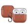 YQG 2021 Leather Case Compatible with AirPods 3rd Generation FullyWrapped Portable Shockproof Leather Cover with Keychain for Apple Airpods 3 Charging Case for Women Men Front LED Visible Brown