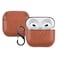 YQG 2021 Leather Case Compatible with AirPods 3rd Generation FullyWrapped Portable Shockproof Leather Cover with Keychain for Apple Airpods 3 Charging Case for Women Men Front LED Visible Brown