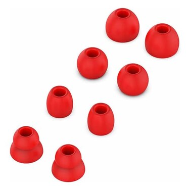 Adhiper Replacement Silicone Ear Tips Earbuds Buds Set Compatible with by dr dre Power Pro Wireless Earphones Red