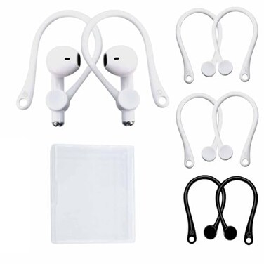 SUOFEIK 3 Pairs Ear Hooks for AirPods 1234 and AirPods Pro 12 Secure Fit AntiSlip Ear Holder Comfortable for Enhanced Stability During Workouts Running Sports2Pairs White 1pair Black