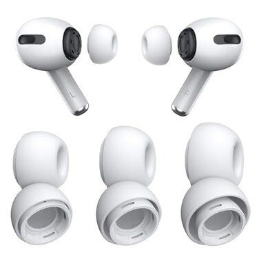 nuoxidepet 3 Pairs Replacement Ear Tips for Airpods ProAirpods Pro 2 Generation with Noise Reduction Hole Builtin dust Guard Screen Silicone Ear Tips for Airpods Pro with Portable Storage BoxSML
