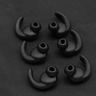 GGZZ 3 Pairs SML Replacement AntiSlip Silicone Eartips Earbuds Ear Tips Buds Eargels Compatible for Synchros Reflect BT Sports Wireless inEar Earphones Black