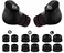 IiEXCEL 6 Pairs Double Flange Compatible with Beats Studio Buds Fit Pro Ear Tips SML Replacement Noise Isolation Silicone Eartips Earbuds Fit in Case for Beat Studio Buds 2 Flange Black
