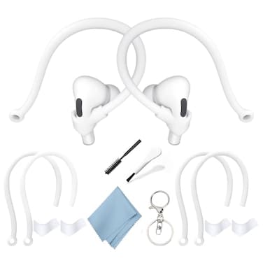 SUOFEIK Adjustable Ear Hooks Compatible with AirPods 4 3 1 2 and Pro All inEar Headphones with Stems 2 Pairs Secure Comfortable Prevent Falls Ear Holders for Headphones Easy to Install