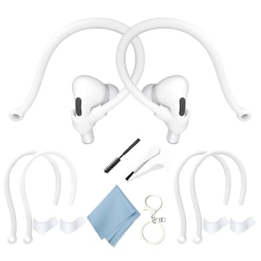 SUOFEIK Adjustable Ear Hooks Compatible with AirPods 4 3 1 2 and Pro All inEar Headphones with Stems 2 Pairs Secure Comfortable Prevent Falls Ear Holders for Headphones Easy to Install XS3W