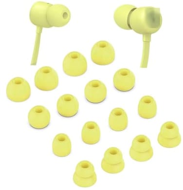 ALXCD Ear Tips Replacement for Beats Flex Wireless Earphones SMLD 4 Sizes 8 Pairs Soft Silicone Eargel Earbuds Tips Fit for Beats Flex 8 Pairs Yuzu Yellow