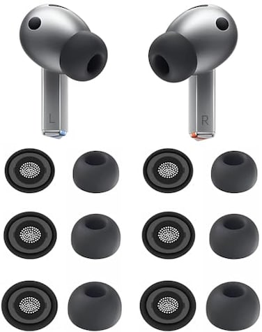 ALXCD Eartips Compatible with Galaxy Buds 4 Pro SMR640N Earbuds 6 Pairs SML Sizes Silicone Ear Tips Earbuds Replacement Tips Compatible with Galaxy Buds 4 Pro SMR640 6 Pairs Gray sml