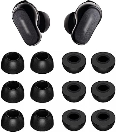 ALXCD Foam Eartips Compatible with Bose QuietComfort Earbuds II 2022 New 6 Pairs M Size Soft Memory Foam Ear Tips Compatible with Bose QuietComfort Earbuds ii 2022 Black M