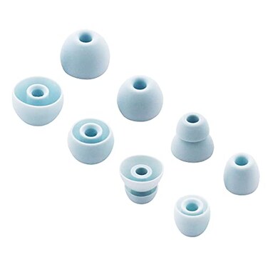ALXCD Replacement Ear Tips for Powerbeats Pro Headphone 4 Pairs SMLD 4 Sizes Soft Silicone Earbud Tips Eartips Fit for Powerbeats Pro 4 Pairs Glacier Blue
