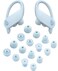 ALXCD Replacement Ear Tips for Powerbeats Pro Headphone 8 Pairs SMLD 4 Sizes Soft Silicone Earbud Tips Fit for Powerbeats Pro Glacier Blue