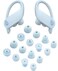 ALXCD Replacement Ear Tips for Powerbeats Pro Headphone 8 Pairs SMLD 4 Sizes Soft Silicone Earbud Tips Fit for Powerbeats Pro Glacier Blue