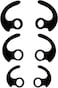 ALXCD Silicone Earhooks for Sony MDRXB510AS MDRXB50BS Sports HeadphoneSML 3 Pair Replacement Soft Silicone Earbud Hooks Fit for Sony MDRXB50BS MDRXB510AS Black Hook