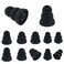 ALXCD Triple Flange Ear Tip 6 Pairs SML Size Triple Three Flange Noise Isolation Silicone Earbuds Tips with 4mm Connector Hole Fit for Most in Ear Earphone BlackSML