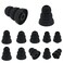 ALXCD Triple Flange Ear Tip 6 Pairs SML Size Triple Three Flange Noise Isolation Silicone Earbuds Tips with 4mm Connector Hole Fit for Most in Ear Earphone BlackSML
