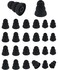 ALXCD Triple Flange Ear Tips 12 Pairs SML Sizes Triple Three Flange Noise Isolate Silicone Replacement Cushion Earbuds Tips with 4mm Connector Hole Fit for Most in Ear Earphone Black 12 Pairs