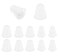 ALXCD Triple Flange Ear Tips 6 Pairs SML Sizes Triple Three Flange Noise Isolate Silicone Replacementl Cushion Earbuds Tips with 4mm Connector Hole Fit for Most in Ear Earbuds SML White