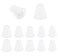 ALXCD Triple Flange Ear Tips 6 Pairs SML Sizes Triple Three Flange Noise Isolate Silicone Replacementl Cushion Earbuds Tips with 4mm Connector Hole Fit for Most in Ear Earbuds SML White