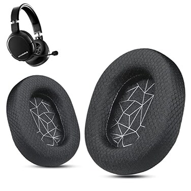 Krone Kalpasmos Arctis 7 Ear Cushion Breathable Fabric Replacement Earpads Ear Cushions fit SteelSeries Arctis 1 Pro 3 5 7 7 7p 7X 9 Prime All Models Wireless Headset Silver by