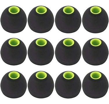 BLLQ 12PCS Large Size Replacement Eartips Eargels Earpads Ear Tips Gels Bud for Powerbeats Pro BeatsX Senso TOZO Sony Other Inner Hole 38mm Earbud inEar HeadphonesBlackGreenL