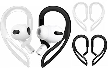 BLLQ 2 Pairs Ear Hooks Compatible with AirPods 3rd Generation MultiDimensional Adjustable AntiSlip Ear Fins Accessories Compatible with AirPods Pro AirPods 3 2 1 GenBlackWhite