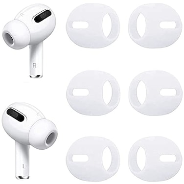 BLLQ AirPod Pro 2 Eartips Covers AntiSlip Earuds Cover Silicone Compatible with AirPods Pro 2 Fit in The Charging Case 3 Pairs White pro2w