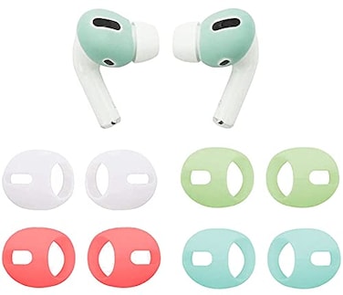 BLLQ AirPod Pro Eartips Cover AntiSlip Earuds Covers Silicone Compatible with AirPods Pro Fit in The Charging Case 4 Pairs WhiteRedGreen1Green2 wrgg
