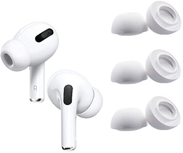 BLLQ Medium Size Ear Tips Earbuds Covers Ear Caps Eartips Earpads Compatible with Apple AirPods Pro Silicone Tips Fit in Case 3 Pairs White M