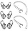 BLLQ Repalcement SML 3 Size Ear Tips Ear Loop Clip Set Compatible with Plantronic M155 M165 M180 M55 M25 M90 Explorer 500 Headset Gel Earbuds Eartips 6PCS Earhooks Earloop 2PCS Clear P3