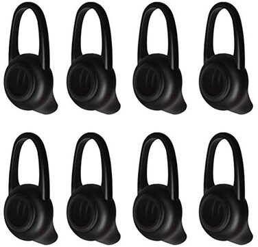 D & D K Exclusives Ear Tips Soft Replacement Earbuds Soft Silicone Gel Cover Pads 8 PCS for Headset Earpiece Active InEar Headphones Earphones Black Small
