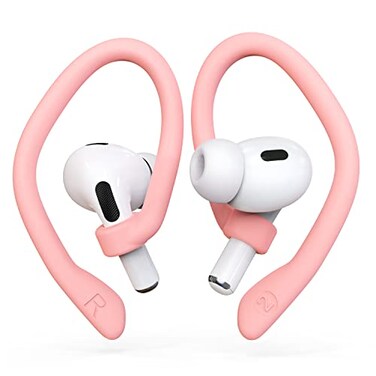 DamonLight Ear Hooks 2 Pairs for AirPods Pro 2 1 AirPods 4 3 AntiSlip Comfortable Fit Ergonomic Design Accessories Medium Pink