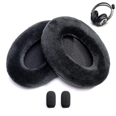 AiZuoYou Ear Pads Foam Cushion Microphone Cover Compatible with Microsoft LifeChat LX3000 LX 3000 Headset Life Chat Headphone VelvetVelour Ear PadsMicrophone Cover