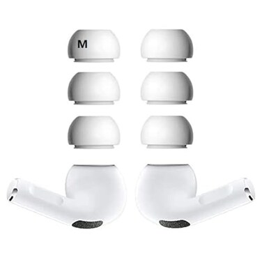 JNSA Ear Tips Replacement for AirPods Pro Air Pods Pro Covers Air Pods Pro Earbuds Tips Ear Cap Ear Gel Silicone Eartips 3 Pairs Medium Size White M