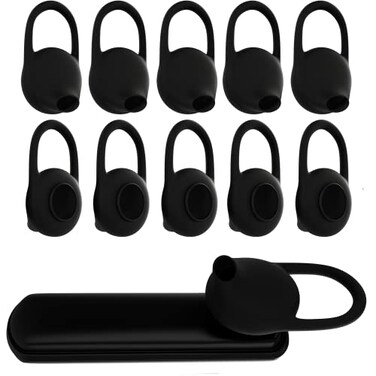 D & Ear Tips Soft Replacement Silicone Gel Cover Pads 10 PCS for Bluetooth Headset Earbuds Earphones Earpiece Black