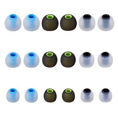 Brandless Earbud Tips Soft Silicone Earbuds Replacement Tips Fit for inEar HeadphonesInner Hole from 38mm 42mm Earphones 9 Pairs SML
