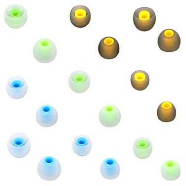 CYADCI Earbuds Replacement Tips Silicone Earbud Tips Ear Gels Fit for Inner Hole from 38mm 51mm Earphones 9 Pairs SML