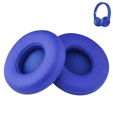 NoxcDvxo Esen Solo2 Solo3 Earpads Replacement Ear Cushion Parts Compatible with Beats by Dre Solo 3Solo 2 Wireless A1796B0534 Headphones Protein Leather Memory Foam Blue