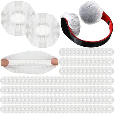 Hoteam 500 Pcs Disposable Headphone Covers NonWoven Sanitary Headphone Hygiene Covers for OverEar Headphones 811cm Ideal for Gyms Salons Call Centers Shared Headsets White