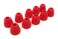 JustEarbuds 5 Pair Double Flange Earbud Headphones Replacement Silicone Ear Tips for Skullcandy Panasonic LG Powerbeats Symphonized iFrogz Mpow JVC Red