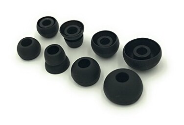 JustEarbuds Black Replacement Earbud Tips for Powerbeats 3 Powerbeats 2 Small Medium Large Double Flange