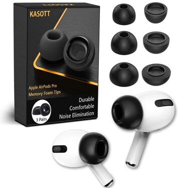 KASOTT Advanced Memory Foam Ear Tips for AirPods Pro 1st2nd GenVersion 50 Replacement BudsComfortableSecureAntiSlipBetter Noise CancellationFit in The Charging Case3 Pairs