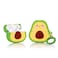 LEWOTE Silicone Case Compatible with Apple Airpods Pro Pro 2 Funny Cute Cover Fruit Dessert SeriesSmile Avocado