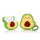LEWOTE Silicone Case Compatible with Apple Airpods Pro Pro 2 Funny Cute Cover Fruit Dessert SeriesSmile Avocado