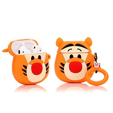 LEWOTE Silicone Funny Case Cover Compatible for Apple Airpods 12Cute Animal DesignCute Tiger