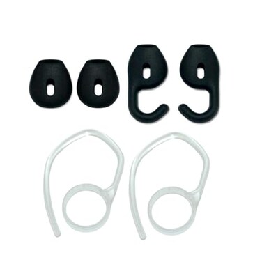 Miayaya Eargels Ear Loops Tips for Jabra Stealth UC Bluetooth Silicone Ear Pieces Compatible for Jabra Talk 45 Bluetooth Headset Accessory Pack Clips Eartips Cover 6pcs in a Box Black