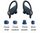 JustEarbuds Replacement Earbud Tips for Beats Powerbeats Pro Wireless Stereo Headphones 4 Pairs Small Medium Large and Double Flange Navy Blue