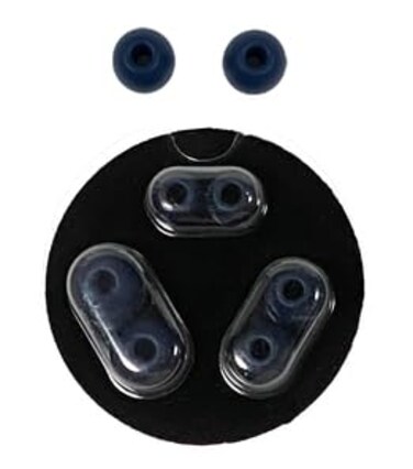 JustEarbuds Replacement Earbud Tips for Beats Powerbeats Pro Wireless Stereo Headphones 4 Pairs Small Medium Large and Double Flange Navy Blue