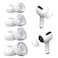 Vsagier 4 Pairs Replacement Ear Tips Compatible with AirPods Pro 1st2nd Gen Soft Silicone Buds Include Noise Reduction Hole Builtin Dust Guard Screen XSSML Size Options White