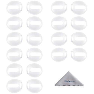 Wisdompro 10 Pairs Ear Tips Compatible with Apple AirPods 2 and 1 Ultra Thin Soft Silicone AntiSlip Dust Proof Protective Fit in Case Ear Skins Translucent